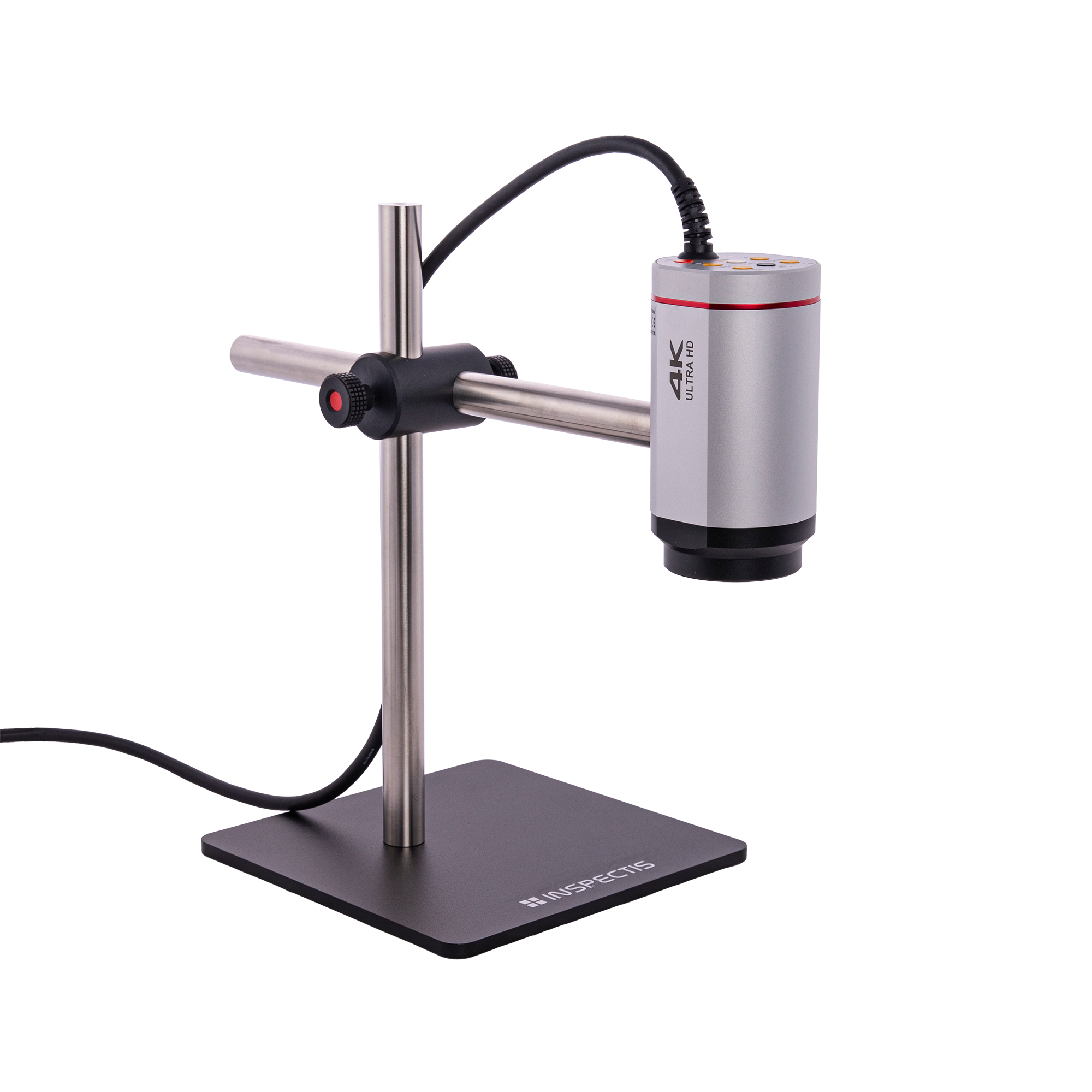 Inspectis Digitalmikroskop U50s (4K 60fps), ESD + LaserPointer, Vergrößerung ca. 2,9-151x (auf 28" Monitor), Sichtfeld ca. 210-4mm, inkl. Stativ, Controller und Ringlicht